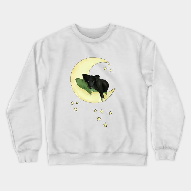 Hund im Mond Crewneck Sweatshirt by Blumchen